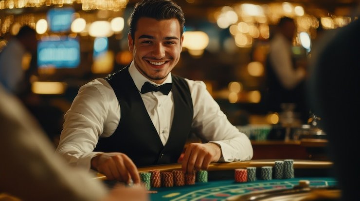 max188 Pretty Gaming live dealer studio with professional croupier and HD multi-camera setup